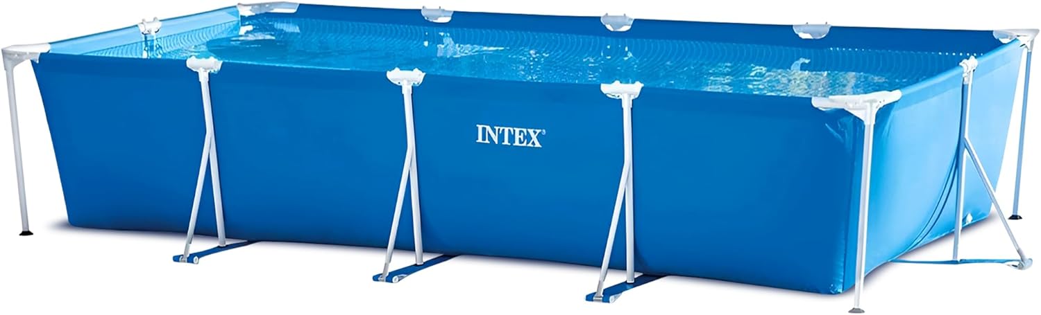 Intex 28273NP Rectangular Frame Pool – 17.7 x 86.6 x 33.1 inches (450 x 220 x 84 cm), Durable Above-Ground Pool for Summer Fun