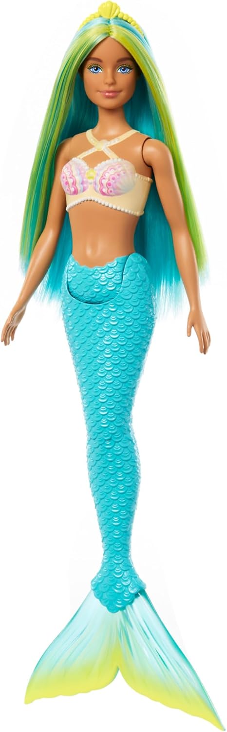 Barbie Mermaid Dolls with Colorful Hair, Tails and Headband Accessories