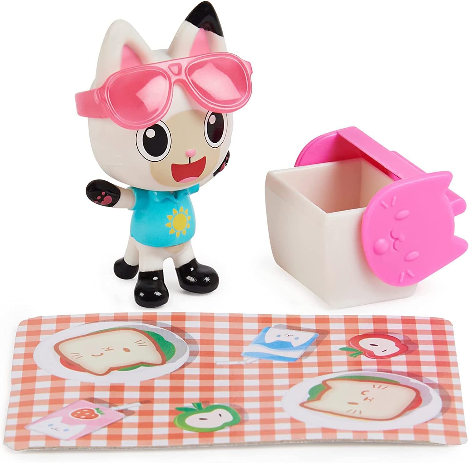 Gabby’s Dollhouse Carlita and Pandy Paws Picnic Set, Interactive Vehicle with Blinking Eyes and Moving Tail, Includes Exclusive Pandy Paws Figure, Picnic Accessories, Surprise Box, Toys for Kids Ages 3+