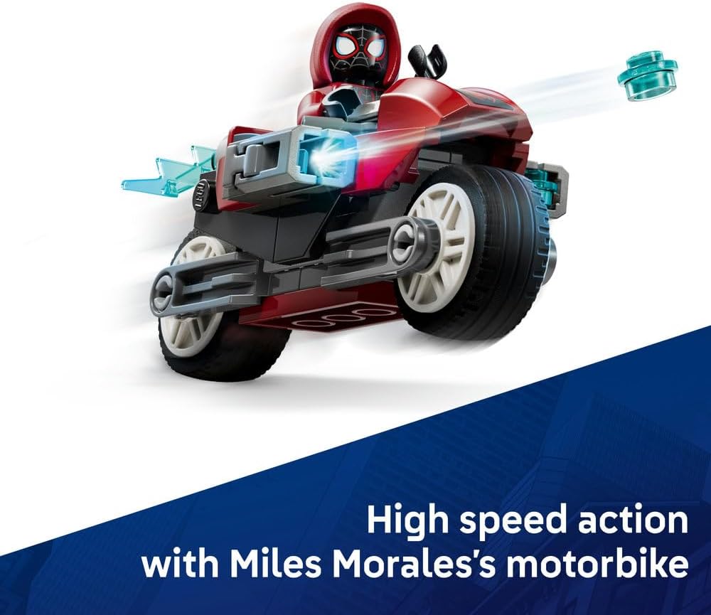 LEGO ǀ Marvel Spider-Man vs. Oscorp - Interactive Toy with a Motorbike, 8 Minifigures incl. Miles Morales & Green Goblin - Collectible Super Hero Gift for 10+ Year Old Boys & Fans - 76324