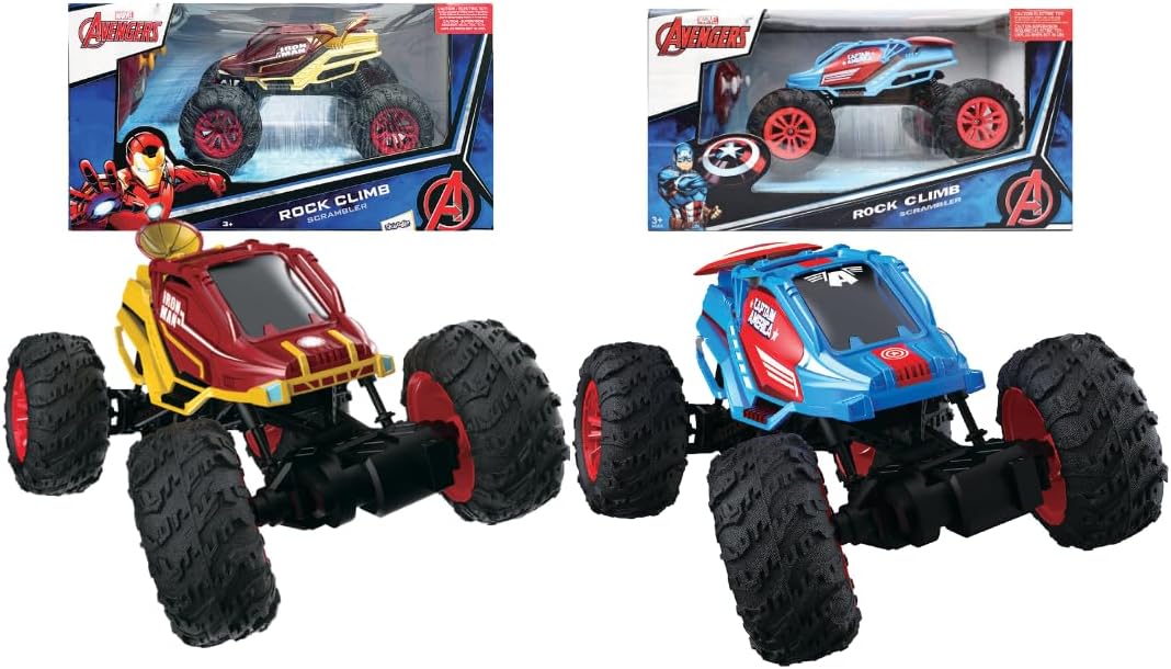 Marvel Captain America RC Monster Truck for Kids, All-Terrain Remote Control Car, 2.4GHz Off-Road Vehicle, Climbs Obstacles, High-Speed Speedster Toy for Boys & Girls, Age 3+