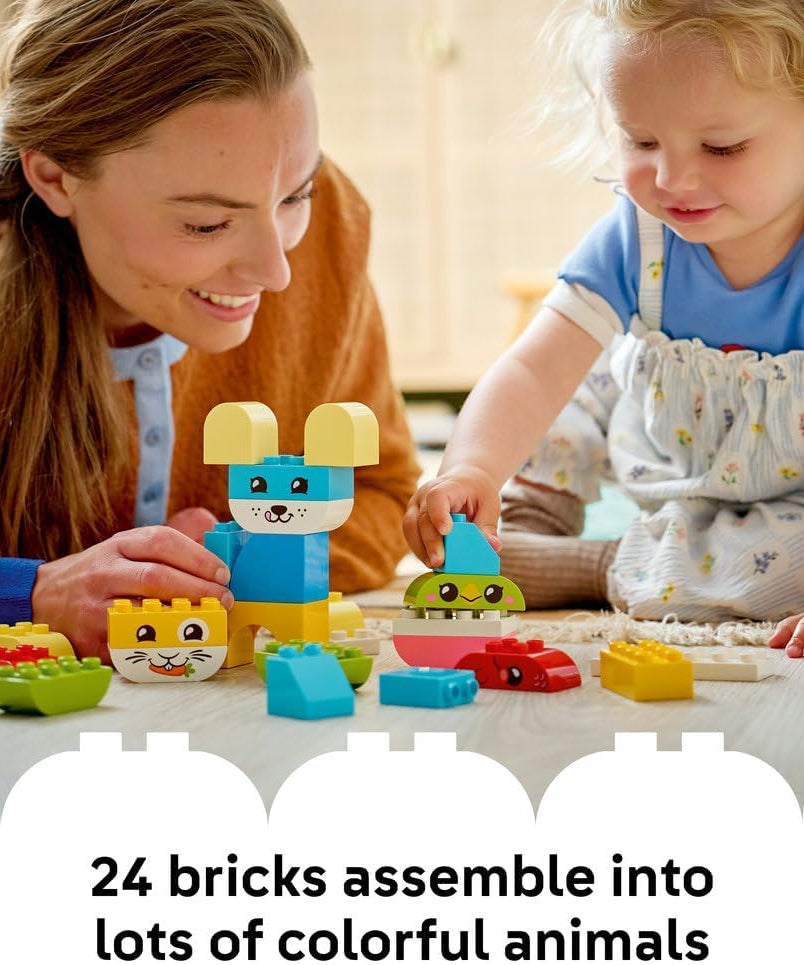 LEGO DUPLO 3 in 1 Creative Cute Pets - Educational Fine Motor Skills Toy for Toddlers - Animal Figures incl. Dog, Cat, Bird & Fish - Birthday Gift for 1+ Year Old Babies, Girls & Boys - 10477