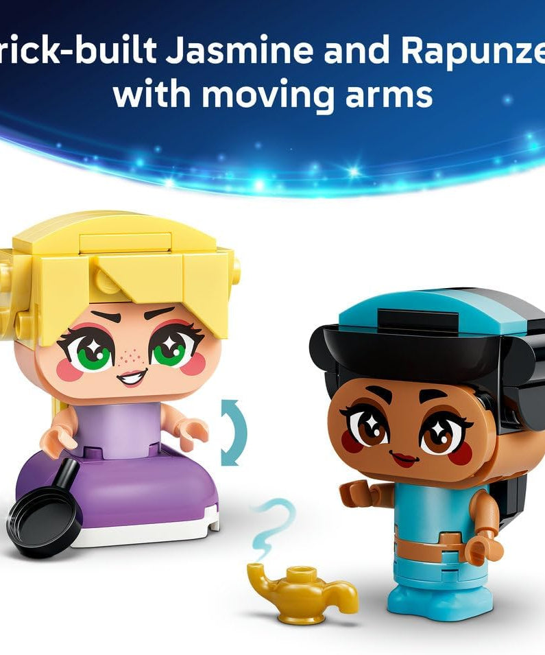 LEGO|Disney Princess Mini Jasmine & Rapunzel Figures - Collectible Toy w/ 2 Mini Dolls & Accessories incl. a Magic Lamp - Small Gift for 5+ Year Old Girls & Fans - 43303