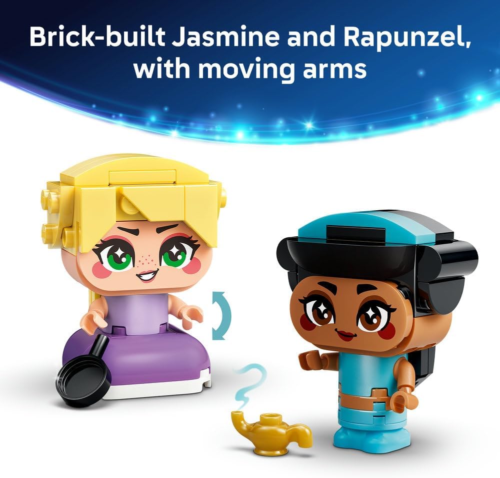 LEGO|Disney Princess Mini Jasmine & Rapunzel Figures - Collectible Toy w/ 2 Mini Dolls & Accessories incl. a Magic Lamp - Small Gift for 5+ Year Old Girls & Fans - 43303