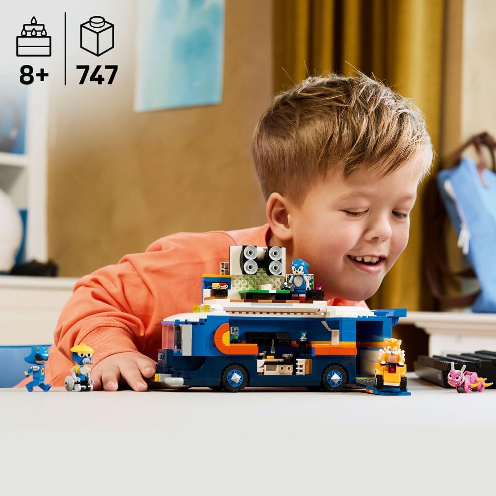 LEGO Sonic the Hedgehog Team Sonic Command Truck Toy - Interactive Set with an ATV Car & 5 Figures incl. Tails - Gift for 8+ Year Old Boys, Girls & Gaming Fans - 77006