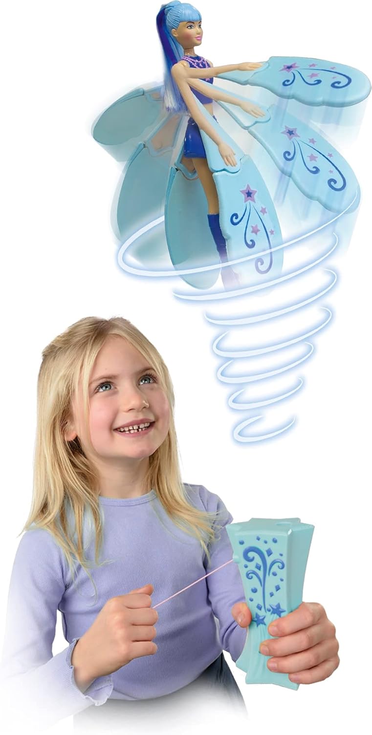Lansay Sky Dancers Sapphire Sparkle Flying Doll with Launcher, Spinning Flying Toy for Kids Ages 6 Years and Above