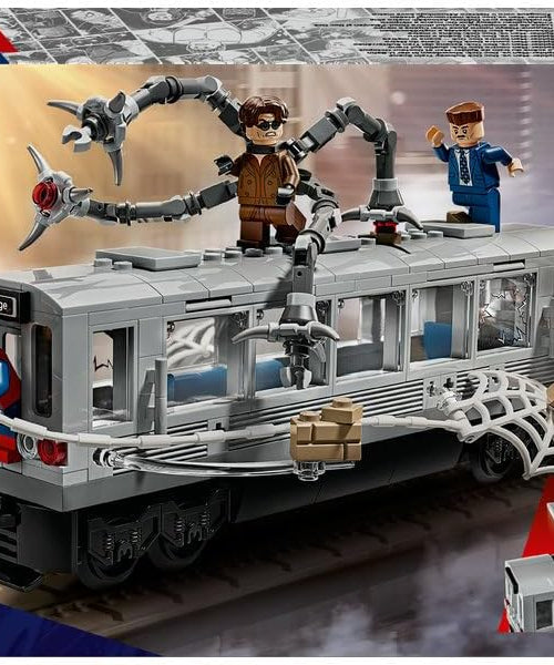 LEGO ǀ Marvel Spider-Man vs. Doc Ock Subway Train Scene - Play & Display Toy with 4 Minifigures - Collectible Super Hero Gift for 9+ Year Old Boys & Movie Fans - 76321