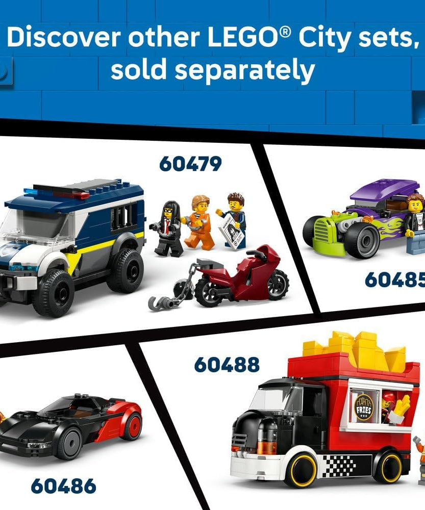 LEGO City The LEGO Van Toy - Delivery Truck Model Building Kit w/ 2 Minifigures, Trolley & Accessories - Birthday Gift Idea for 6+ Year Old Boys - 60500