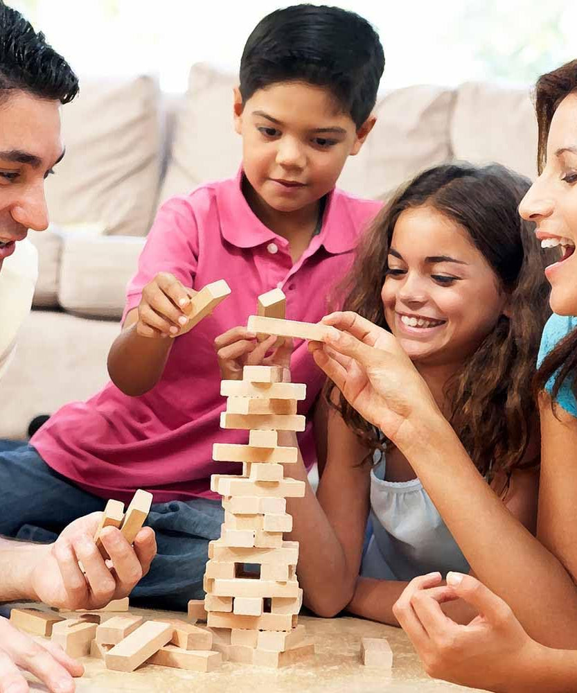 Ambassador Merchant Classic Wood Tumblin Tower, 48 Wood Blocks, Cardboard Insert, Gold Foil Gift Box, Multi Player, Family+