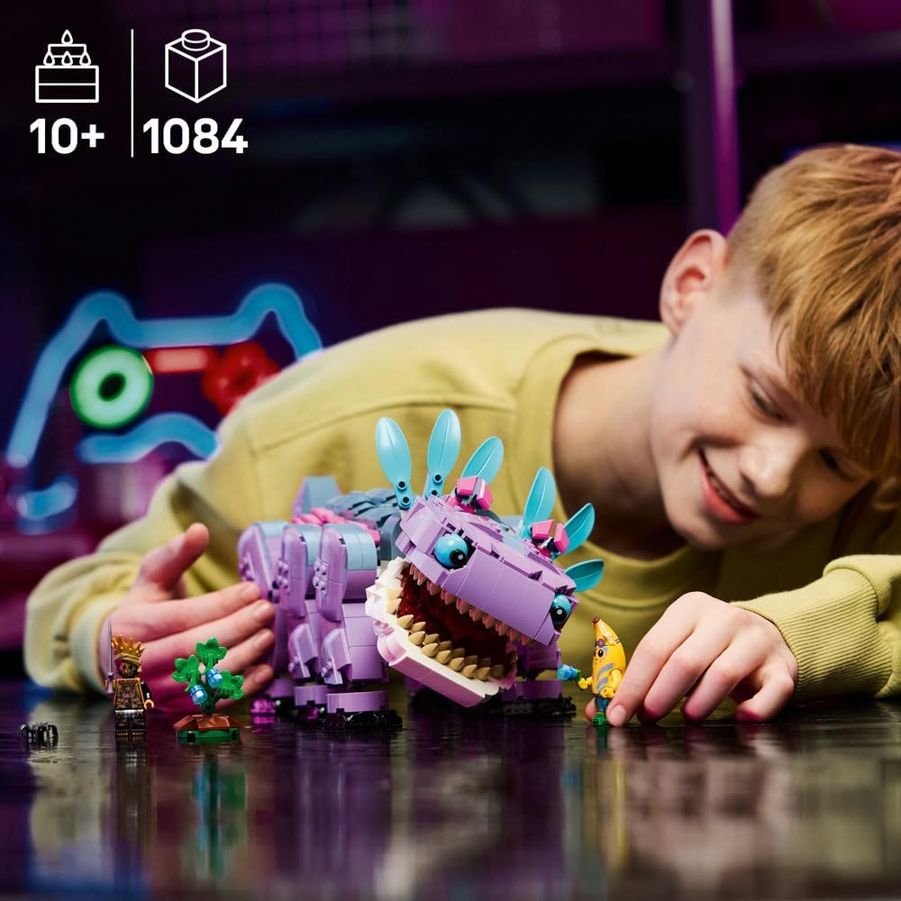 LEGO Fortnite Klombo Toy - Play & Display Dino Figure with Oro and Island Peely Minifigures - Gift for 10+ Year Old Boys, Girls & Gaming Fans - 77077