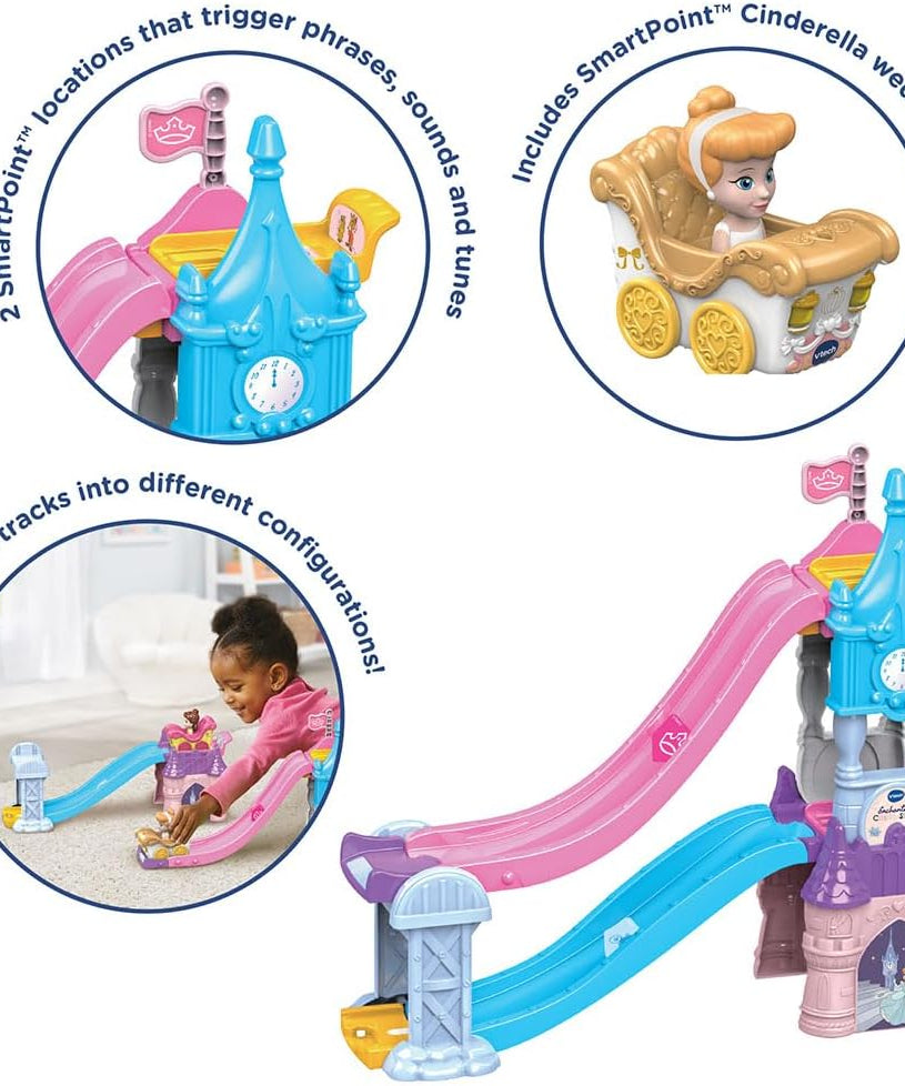 VTech, Toot-Toot Drivers, Enchanted Castle Slide, Disney Princess Playset, with Cinderella Vehicle, Lights, Songs, Phrases, Interactive, for Kids Ages 1-5+