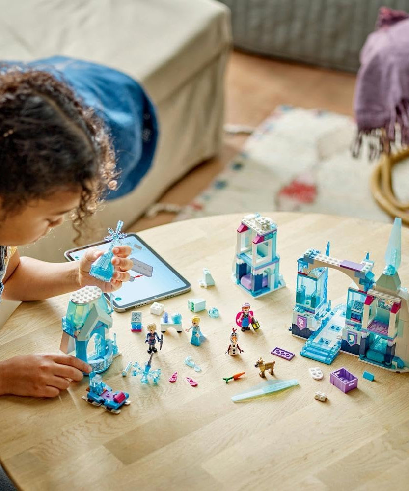 LEGO Disney Princess Frozen Elsa’s Ice Palace Building Toy Set 43244, Castle Playset with Elsa, Anna, Kristoff and Olaf Minidoll Figures, Creative Construction Gift for Kids, Girls and Boys Aged 6 Years+