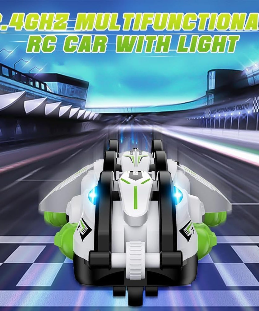 Crazon RC Stunt Car 360° Rolling Snake Car with LED Lights – Green