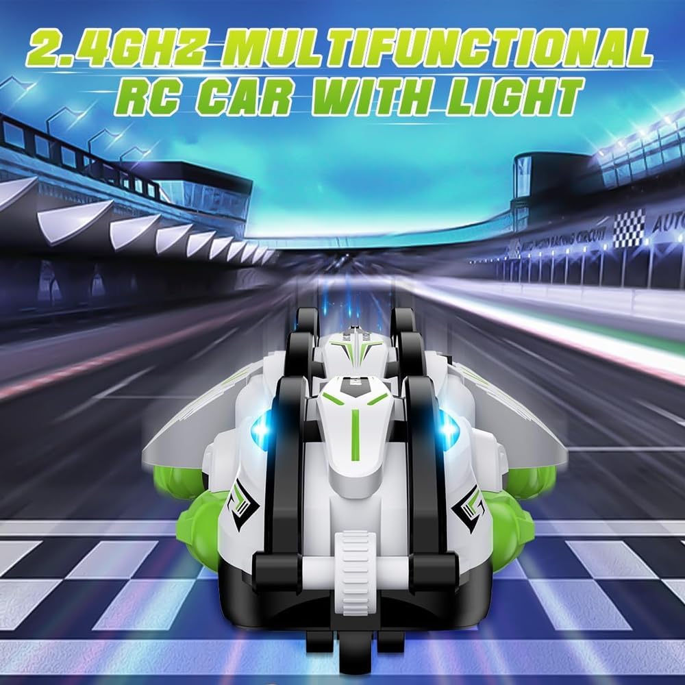 Crazon RC Stunt Car 360° Rolling Snake Car with LED Lights – Green