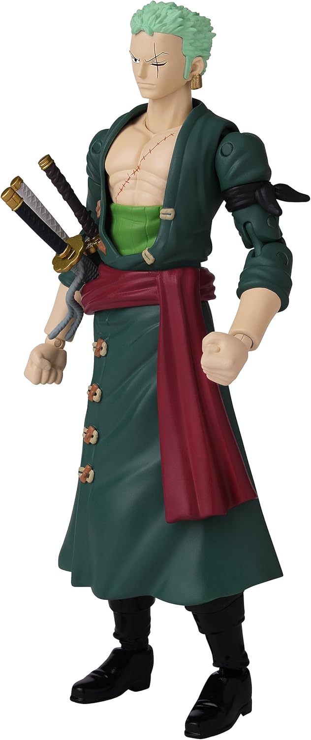 BANDAI One Piece Anime Heroes 6.5 Inches Roronoa Zoro, Multicolor, 36932