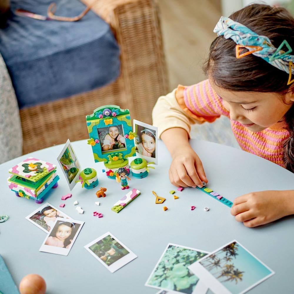 LEGO ǀ Disney Encanto Mirabel’s Photo Frame and Jewellery Box, Buildable Toy for Kids with Wearable Bracelet and Mirabel Madrigal Character Minidoll Figure, Ramadan Gift for Girls and Boys 43239