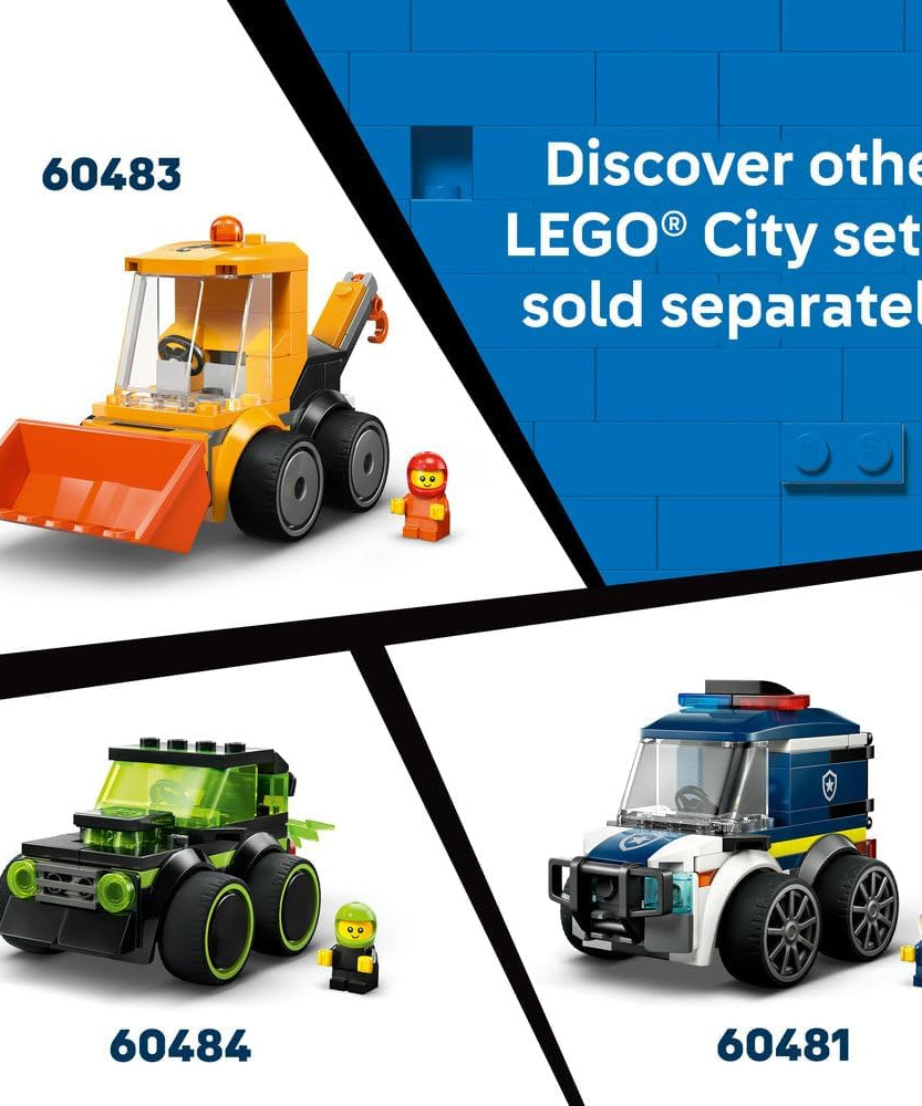 LEGO City Rides – Fire Engine Toy - Emergency Vehicles Building Set w/a Firefighter Junior Minifigure - Party Bag Fillers - Small Collectible Gift for 5+ Year Old Boys - 60482