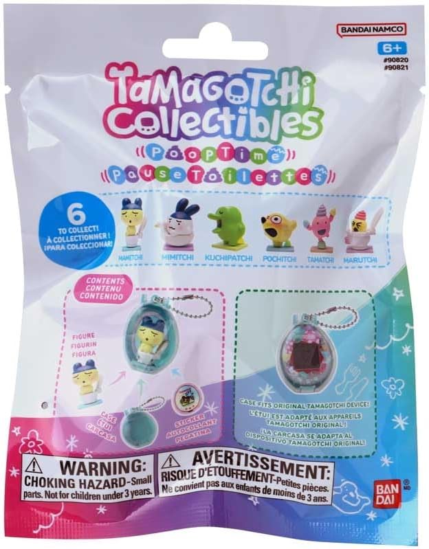Tamagotchi Collectibles Series 1 Poop Time Figures, 1 of 6 Characters to Collect, with Display Case and Sticker, Ages 6+