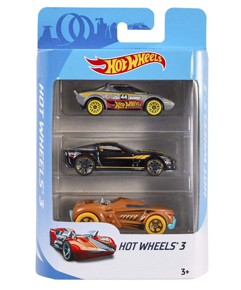Mattel Hot Wheels Basic Car Assortment 3 Pack Toy Cars for Boys and Girls Ages 3 Years and Up Die Cast Vehicles for Racing Collecting and Imaginative Play