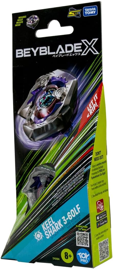 Takara Tomy Beyblade X Keel Shark 3-60LF Booster Pack Set, Balance Type Top with Customizable Parts, Bey Toy for 8+ Year Old Boys and Girls, Spinning Toys, Battle Tops