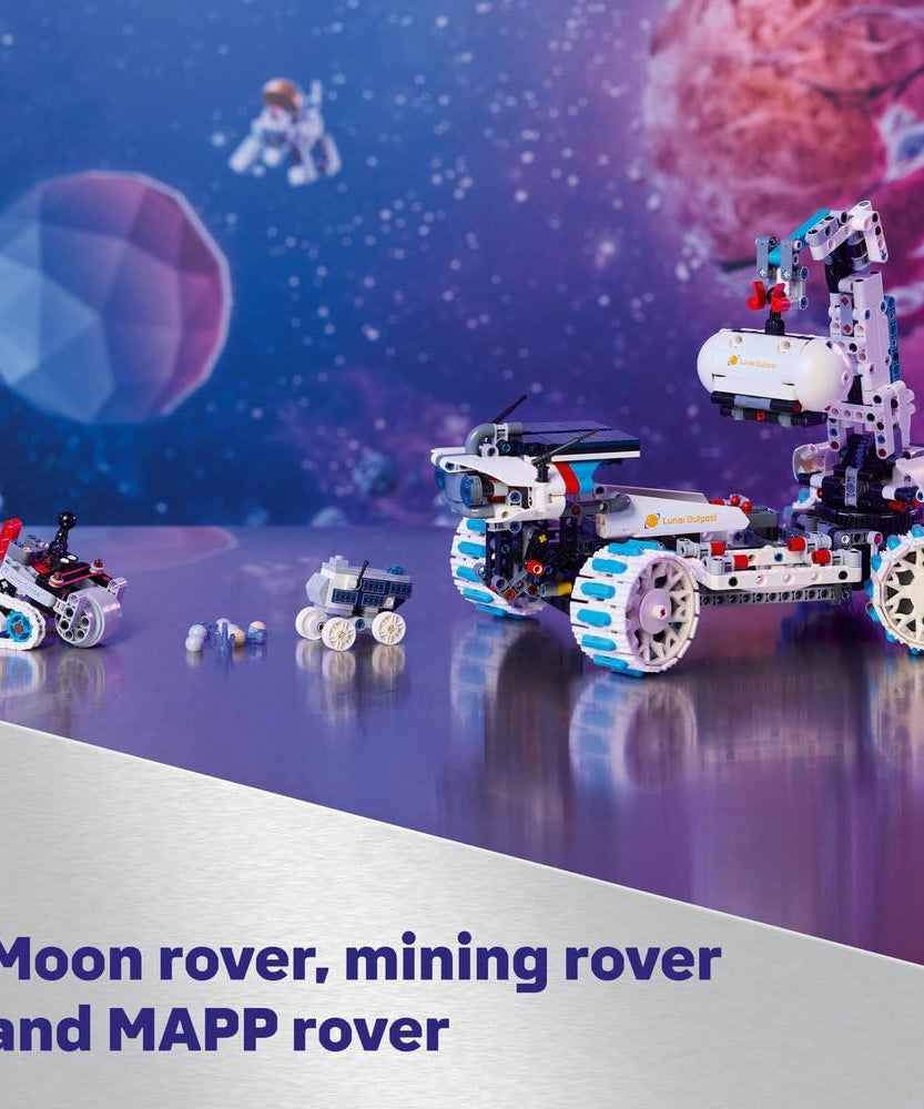 LEGO Technic Lunar Outpost Moon Rover Space Vehicle - Interactive STEM Toy with a Crane & Solar Panels - Robot Model - Birthday Gift for 10+ Year Old Boys & Girls - 42211