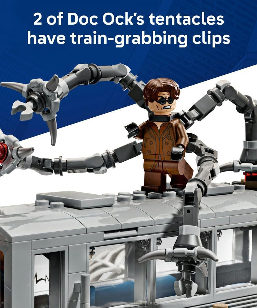 LEGO ǀ Marvel Spider-Man vs. Doc Ock Subway Train Scene - Play & Display Toy with 4 Minifigures - Collectible Super Hero Gift for 9+ Year Old Boys & Movie Fans - 76321