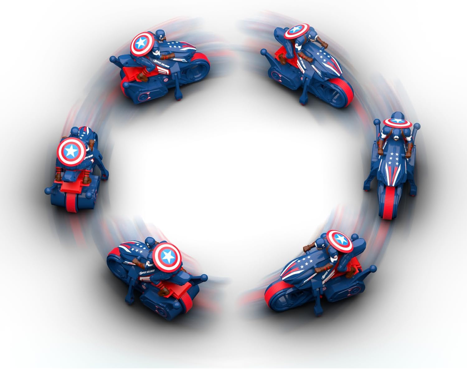 Marvel Captain America Blaze & Race RC Bike - 2.4 GHz Full Function Remote Control Motorcycle - High-Speed Action Toy for Kids & Toddlers - Ages 3+
