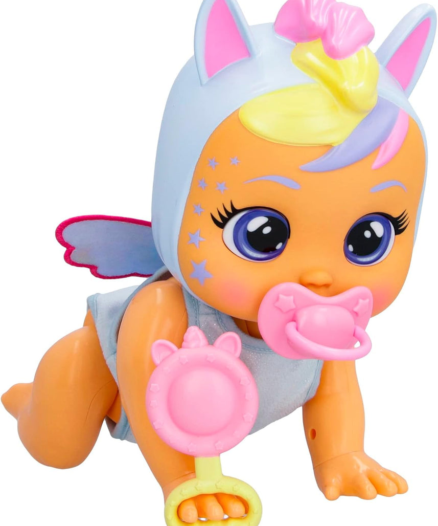 Cry Babies Crawling 4 Pattes Jenna, Crawls & Giggles, With 30+ Baby Sounds, Includes Accessories, 1 Years+