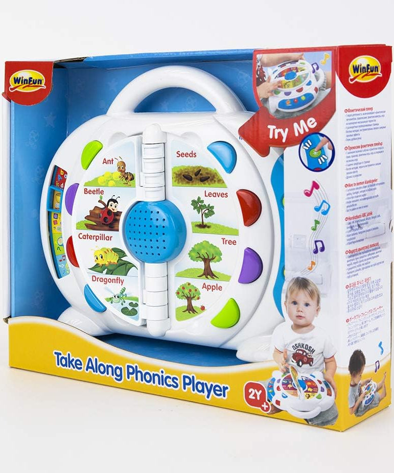 Winfun Take Along Phonics Player Baby Learning Toy with Music, Alphabet, Phonics Games and Instrument Sounds, Portable Educational Toy for Toddlers