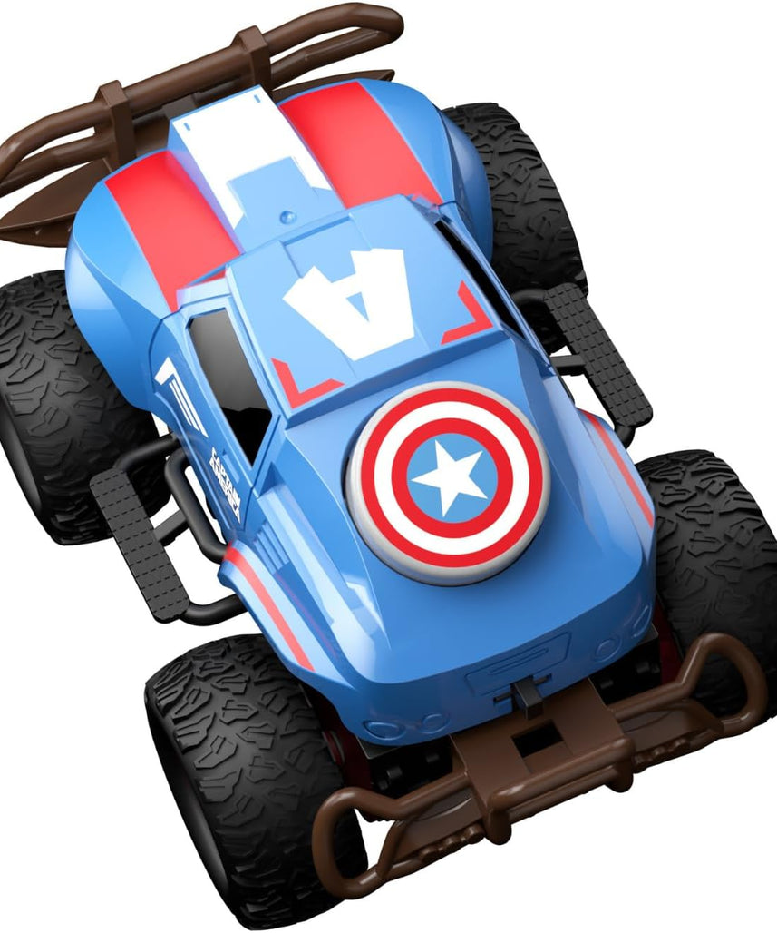 Marvel Captain America Ridge Runner Remote Control Car, Official 2.4 GHz Full Function R/C Vehicle, Rugged Indoor & Outdoor Toy for Kids Ages 3+