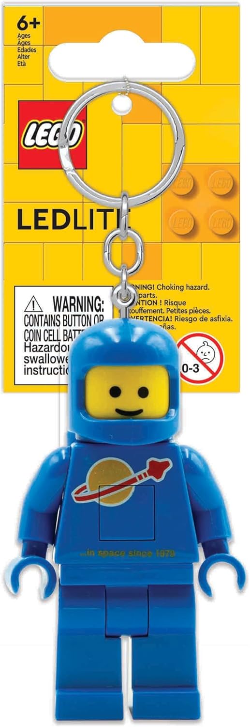 Lego IQ Minifigures Light Spaceman Keychain, 7.6 cm Tall, Blue