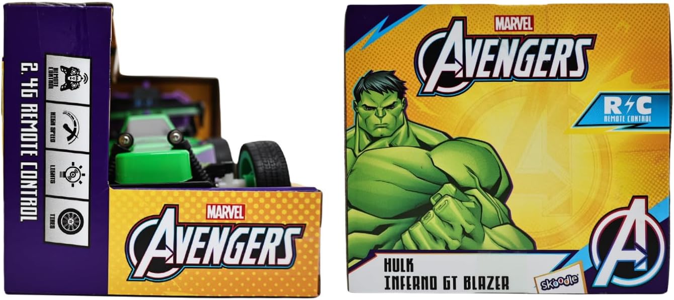 Marvel Hulk Inferno GT Blazer 2.4 GHz RC Car – Full Function Remote Control Monster Truck with Working Lights, High Speed Off-Road Action Toy for Kids Ages 6+, Official Marvel Merchandise