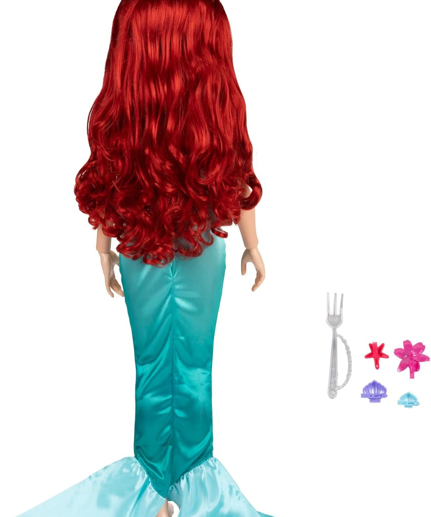 Disney Princess Playdate Ariel Doll 32 Inch, Large Ariel Doll with Accessories, The Little Mermaid Big Size Princess Figure, Poseable Doll for Imaginative Role Play, Kids Toys 3 Years+