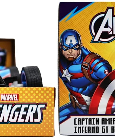 Jada Toys Marvel Captain America Remote Control Stunt Car - Glow-in-the-Dark Style Light-Up Wheels RC Vehicle High Speed 2.4 GHz Avengers Toy for Boys & Girls