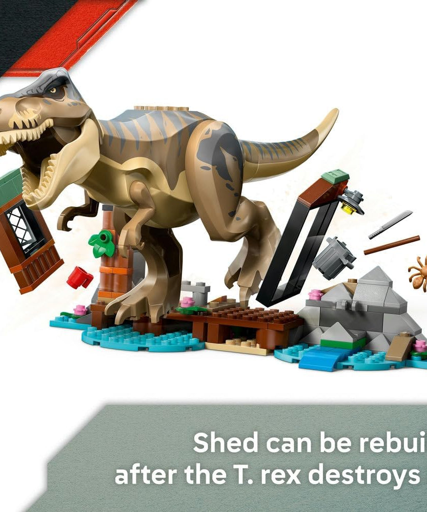 LEGO Jurassic World T. rex River Escape - Interactive Dinosaur Toy - incl. a Dino Figure, Boat Toy, ATV & 2 Minifigures - Gift for 5+ Year Old Boys & Girls - 76975