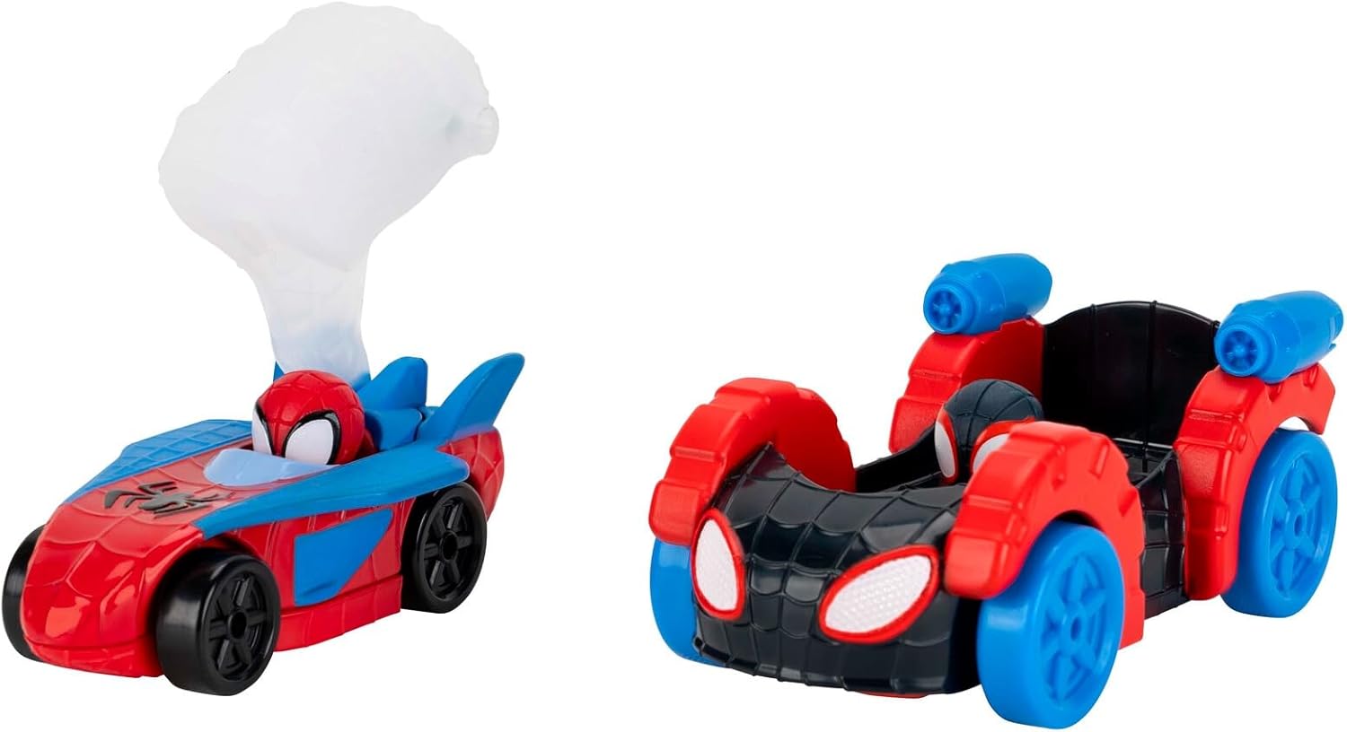 Spidey N Friends Construction Zone Chaos Track Set, Deluxe 2-Foot High Race Track Features Zip Line, Action Zones, & 2 Separate Tracks with Two 3-Inch Vehicles, Kids Toys, Gift, Playset, 3 Years+