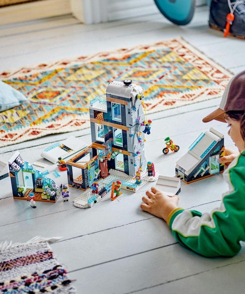 LEGO City Ski and Climbing Centre 60366 Building Set with Ski Lift, Winter Sports Shop, Café, Minifigures for Kids Ages 7+