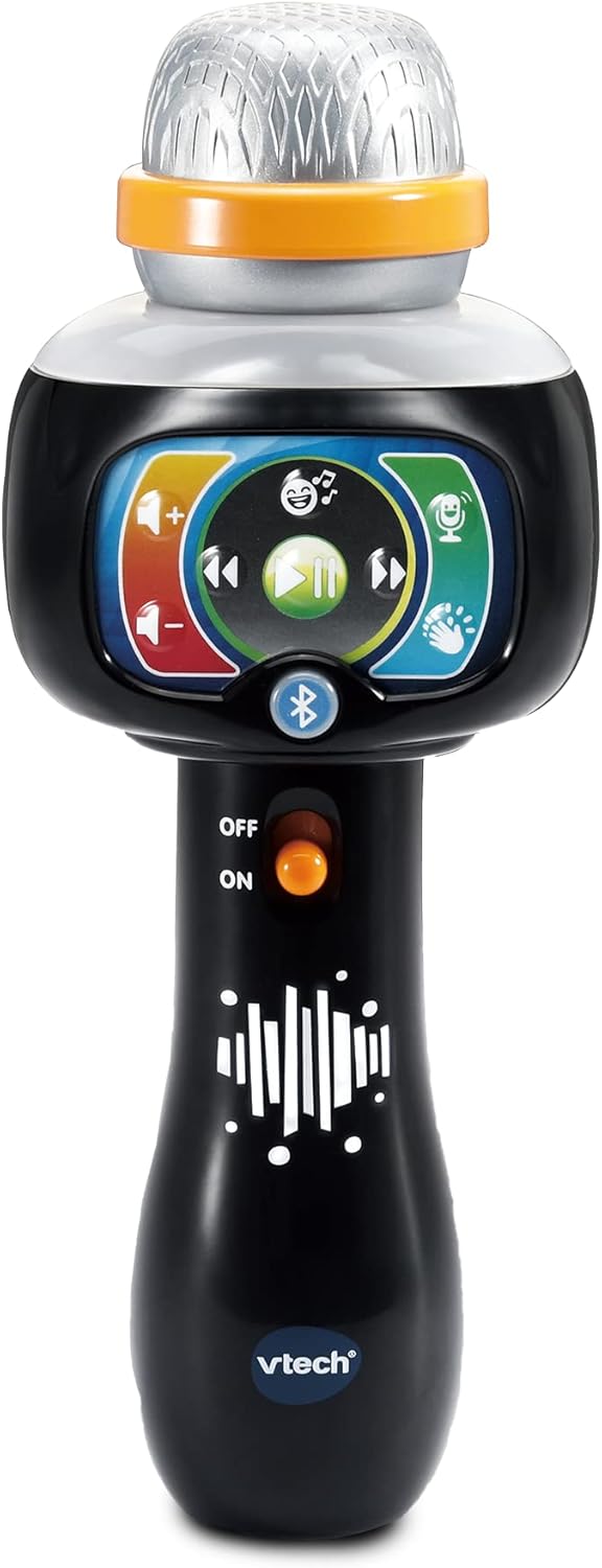 VTech Singing Sounds Microphone Musical Toy with Bluetooth Voice Effects Lights and Built In Songs for Kids Ages 2 to 4 Plus