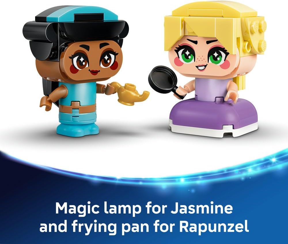 LEGO|Disney Princess Mini Jasmine & Rapunzel Figures - Collectible Toy w/ 2 Mini Dolls & Accessories incl. a Magic Lamp - Small Gift for 5+ Year Old Girls & Fans - 43303