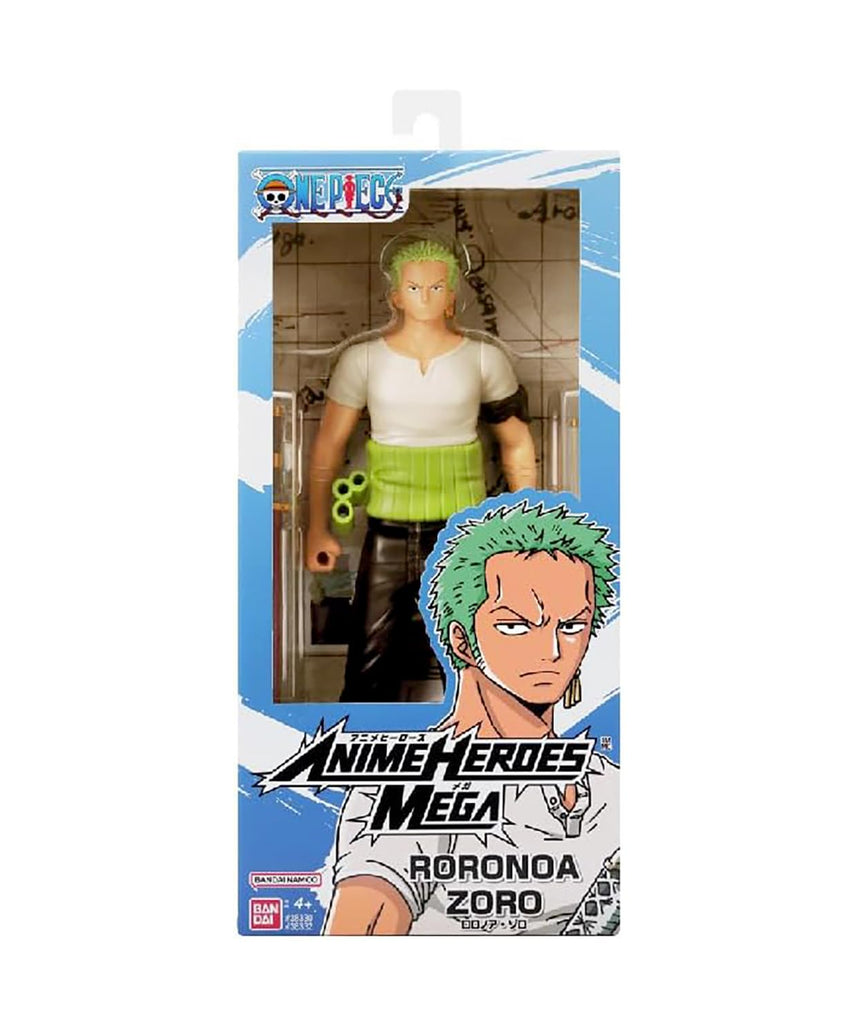 Bandai - Anime Heroes - One Piece - Mega Roronoa Zoro, 17cm Action Figure, Highly Details Articulated Figurine, Collectible, 4 Years+