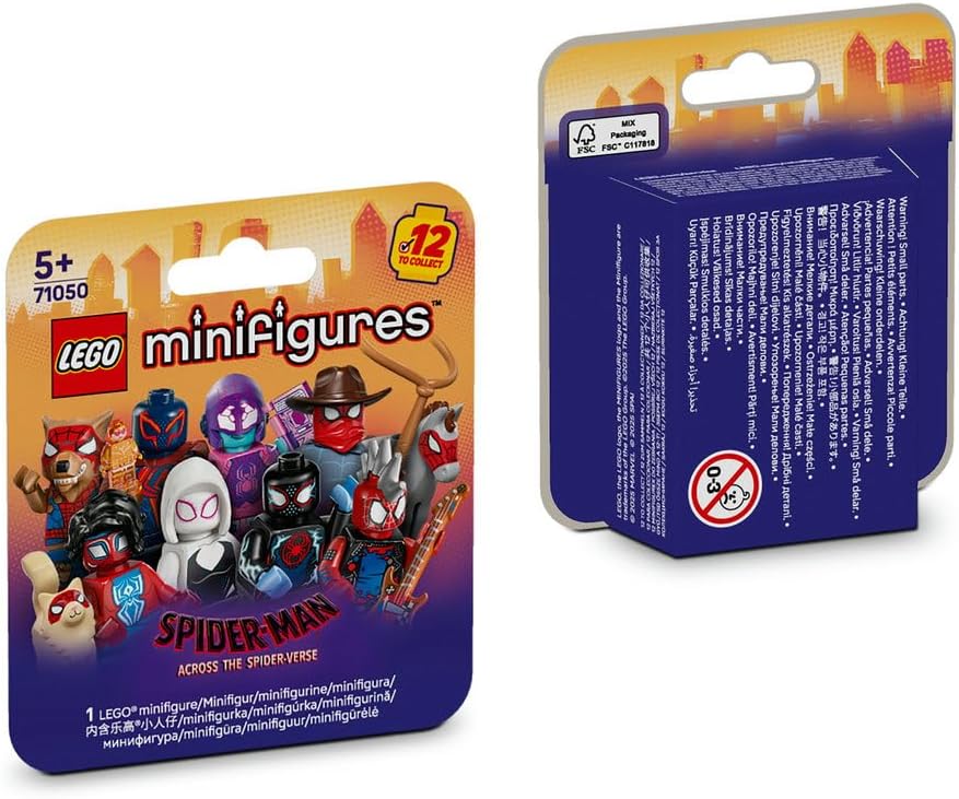 LEGO Minifigures Spider Man Across The Spider Verse Mystery Box 1 Random Figure Collectible Toy For Kids 5+