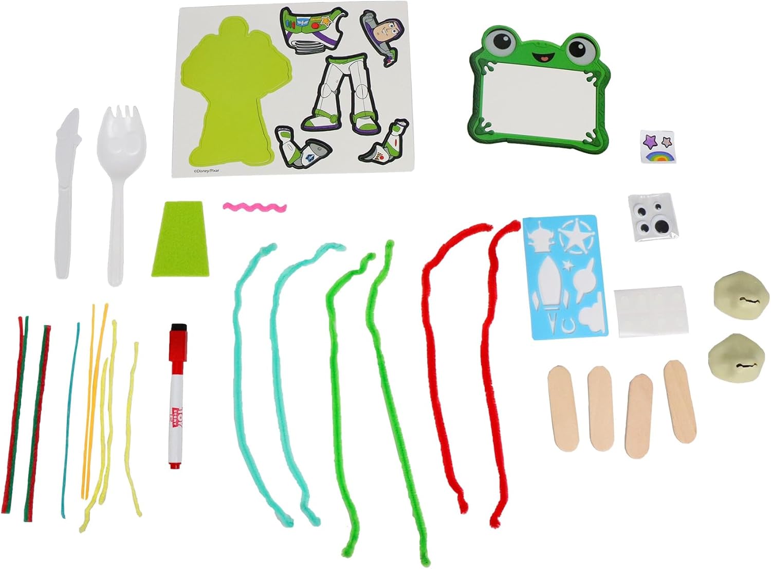Disney Pixar Toy Story 5 Make Your Own Forky and Karen Craft Kit for Kids, 30+ Piece DIY Arts and Crafts Activity Set, Creative Character Building Toy Gift Ages 3+