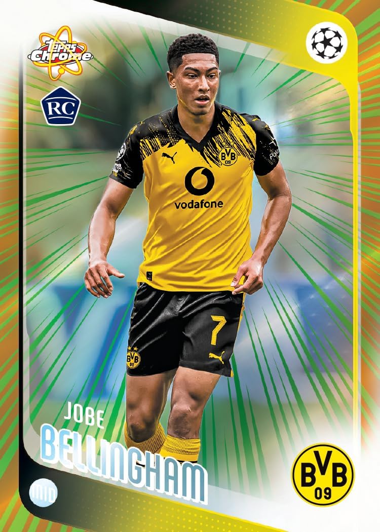 Topps Chrome UEFA Club Competitions 2025/26 Value Box Football Trading Cards | 7 Packs, Exclusive Raywave Parallels, Rookie Cards & Autograph Chase Cards