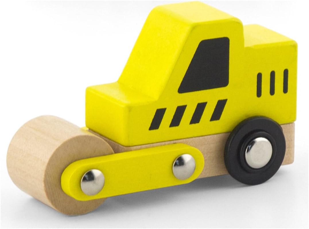 Viga Wooden Construction Vehicles Set, 6-Piece Push Along Play Trucks, Educational Toy, Ages 3+