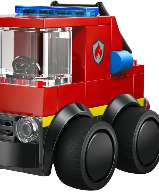 LEGO City Rides – Fire Engine Toy - Emergency Vehicles Building Set w/a Firefighter Junior Minifigure - Party Bag Fillers - Small Collectible Gift for 5+ Year Old Boys - 60482