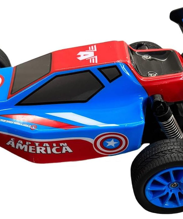 Jada Toys Marvel Captain America Remote Control Stunt Car - Glow-in-the-Dark Style Light-Up Wheels RC Vehicle High Speed 2.4 GHz Avengers Toy for Boys & Girls
