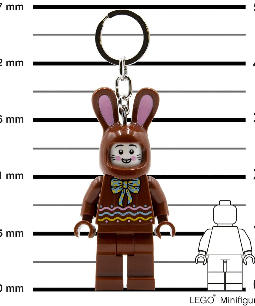 Lego IQ Minifigures Light Easter Chocolate Bunny Keychain, 7.6 cm Tall