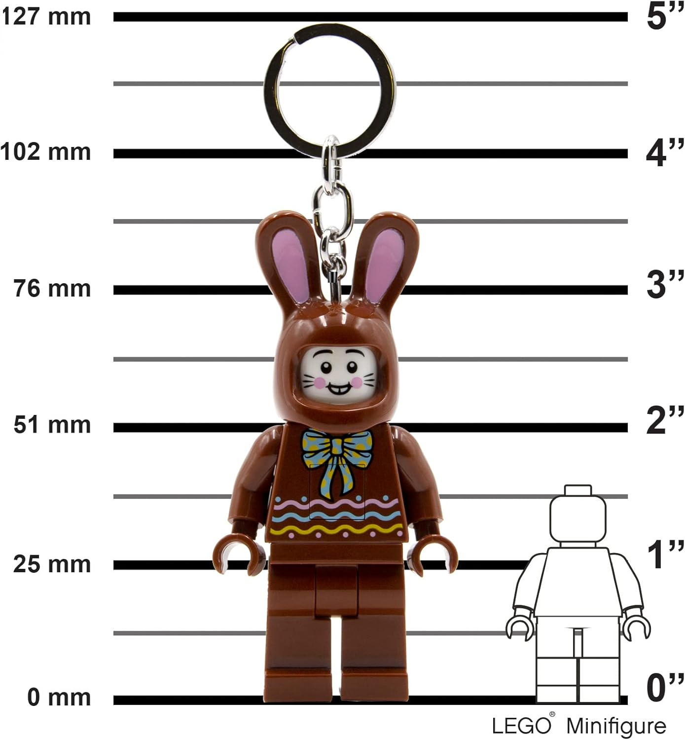 Lego IQ Minifigures Light Easter Chocolate Bunny Keychain, 7.6 cm Tall