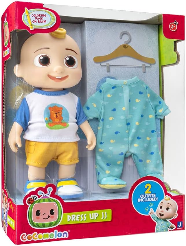 CoComelon Dress Up JJ Doll 9 Inch, Roto Head Figure with Outfit Accessories, Role Play Toy for Toddlers, CoComelon Character Doll, 3 Years+