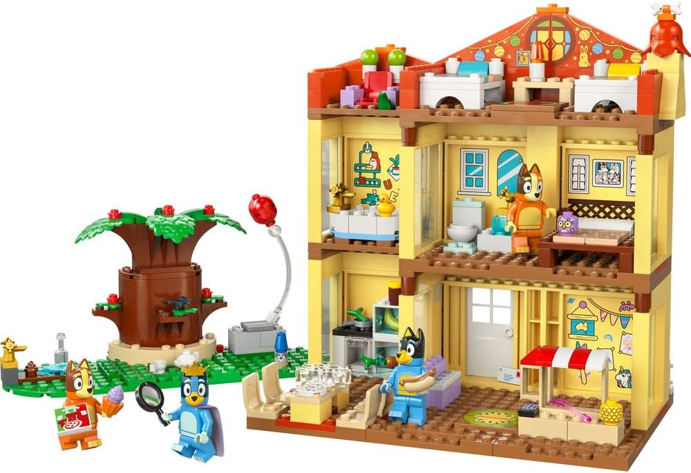 LEGO Bluey: Bluey's Family House Toy - Modular Playset with Multiple Rooms, a Garden, 4 Minifigures & Fun Accessories - Birthday Gift for 4+ Year Old Girls & Boys or TV Show Fans - 11203